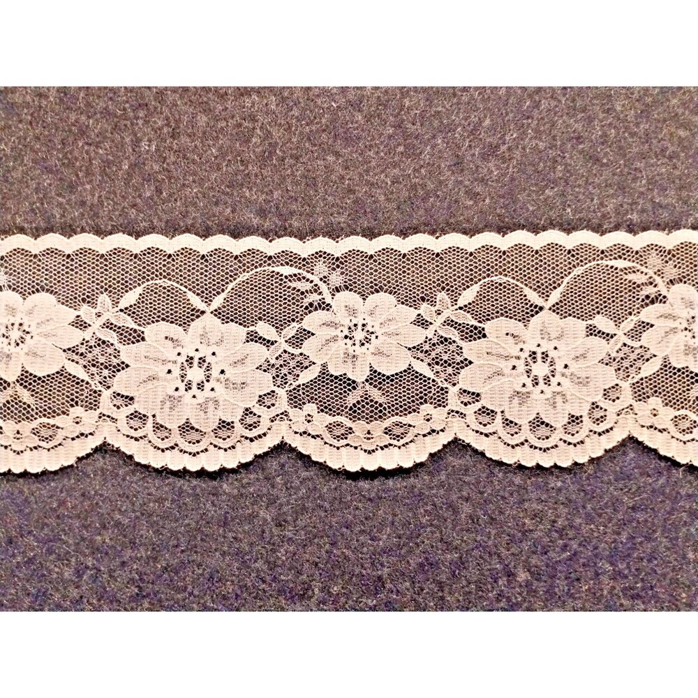 Park Lane Special Occasion Ribbon Scalloped Lace Trim, Peach, 2.5" x 5 yds NEW